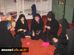 آموزش کاموا بافی توسط دانشجویان