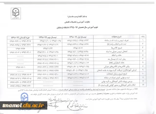 اصلاحیه تقویم آموزشی 96-95