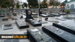 حضور دانشجویان در گلزار شهدا امامزاده ابراهیم علیه السلام در روز اربعین حسینی