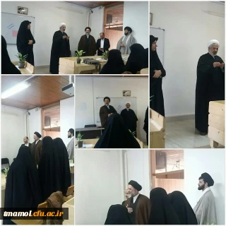 حضور امام جمعه شهرستان آمل و حاج آقا جعفری مسئول نهاد رهبری دانشگاه های فرهنگیان استان مازندران، در دانشگاه فرهنگیان آمل به مناسبت روز دانشجو